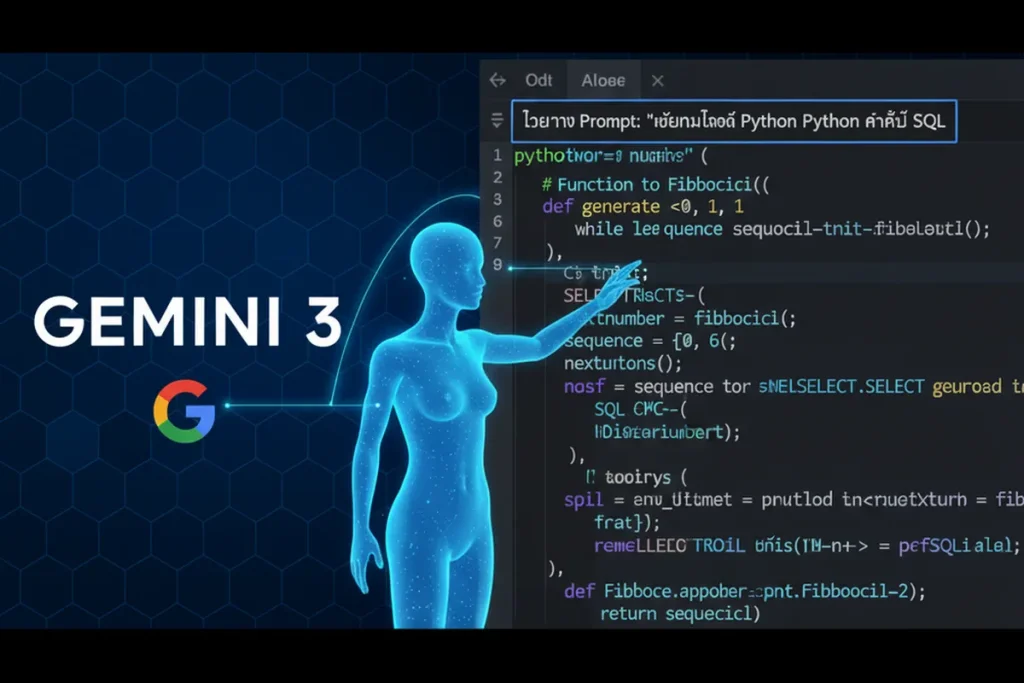 Gemini Prompt จาก Gemini 3 กับ Prompt ตัวอย่างการเขียนโค้ด Gemini 3 กับ Prompt ตัวอย่างการเขียนโค้ด